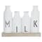 White Iron Farmhouse Decorative Milk Bottles Set